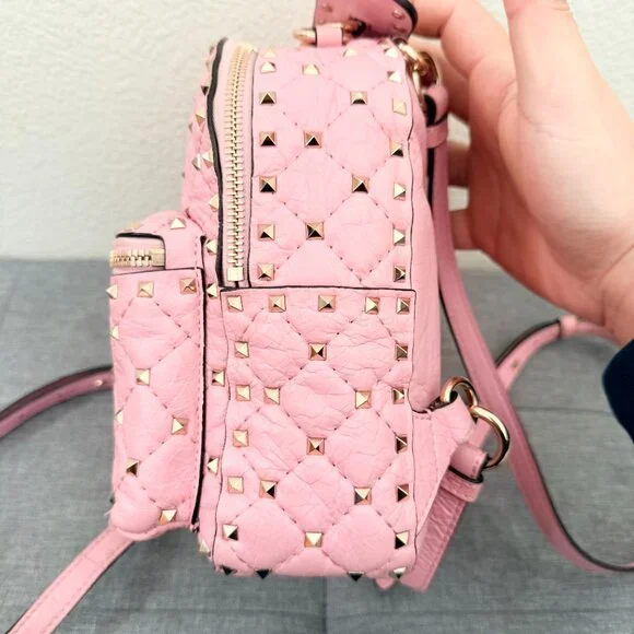 Authentic Valentino Pink Rockstud Mini Backpack Bag - Picture 3 of 12